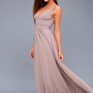 Never worn! Lulus Bridesmaid Maxi Dress - Taupe